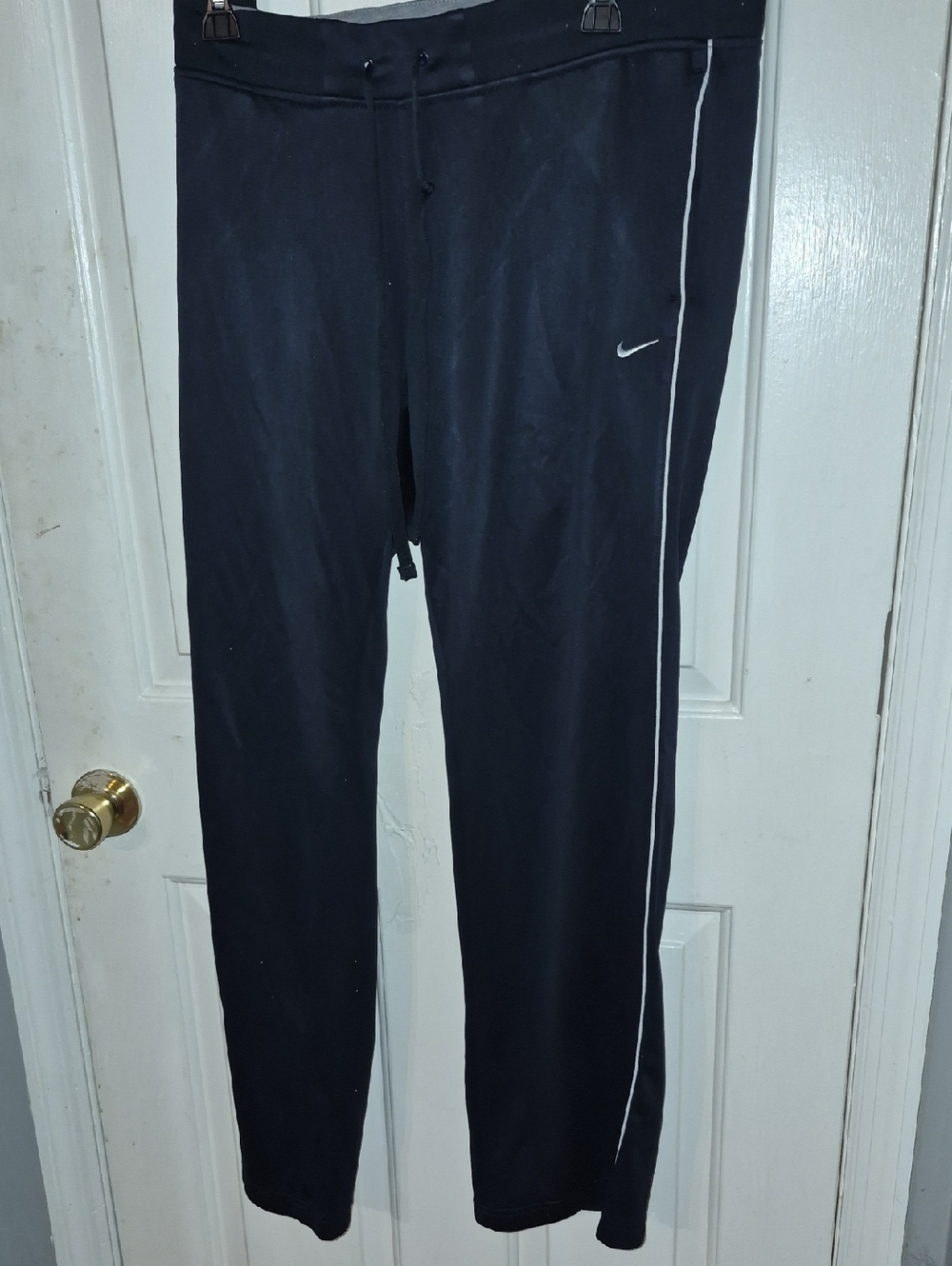 Nike Vintage Navy Track Pants with White Side Stripe XL